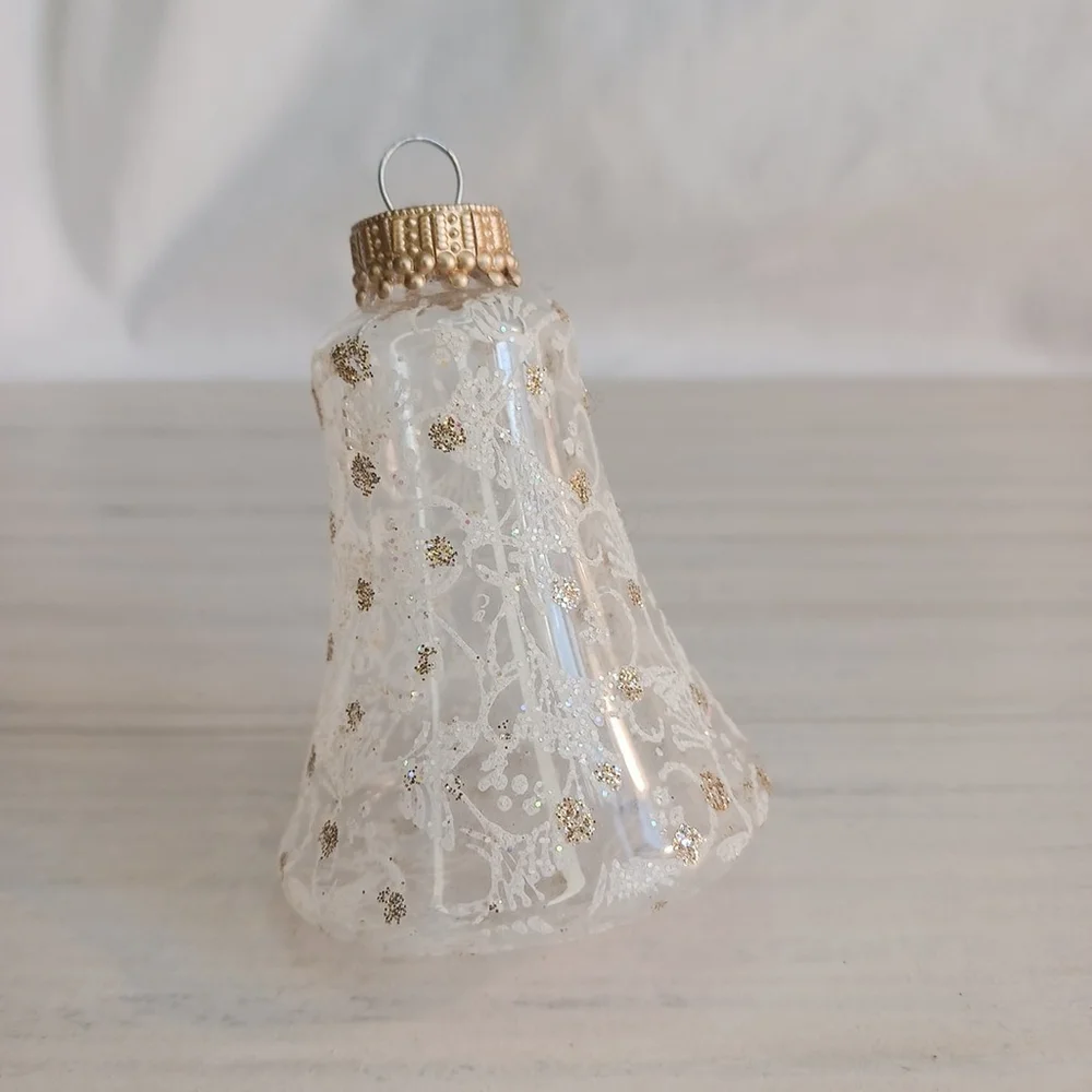 MCM Krebs West Germany Clear Glass Bell Christmas Ornament